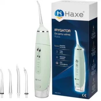 Idropulsore wireless Haxe RUBIS HX 716 – pressione acqua 30–90 psi, 3 livelli di potenza, serbatoio 0,165 l, 4 accessori, verde