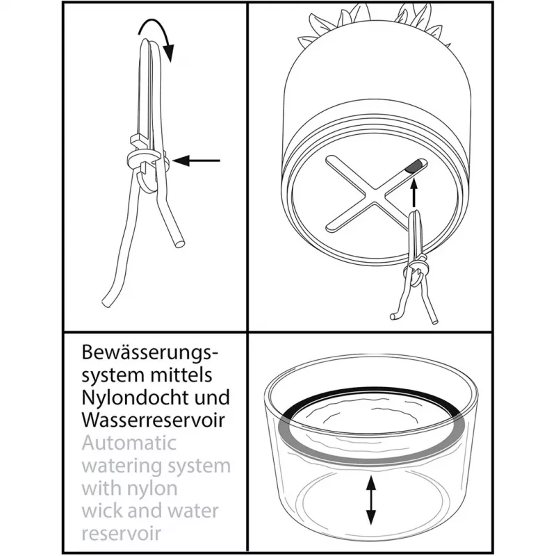 GEFU BOTANICO vaso per erbe aromatiche da appoggio plastica, acciaio inox nero