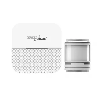 Sirena d'ingresso wireless GreenBlue GB212, rilevatore di movimento, 52 melodie, 230 V, max 8 sensori