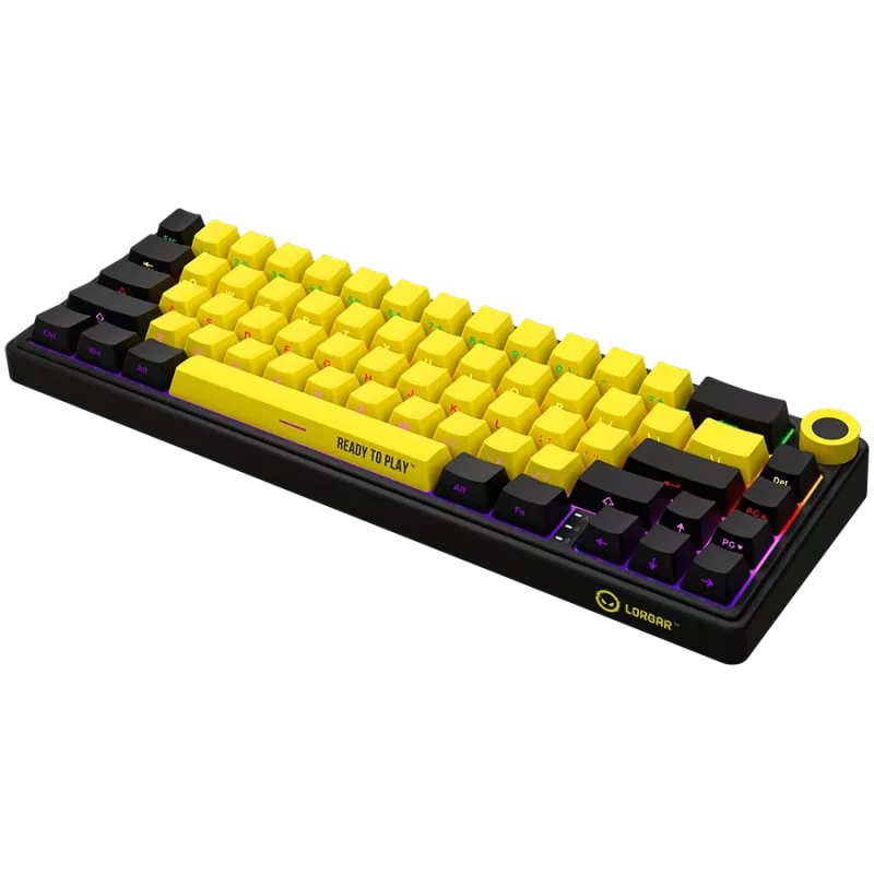 Tastiera da gaming meccanica LORGAR KBP70MW 65% nero giallo layout EN
