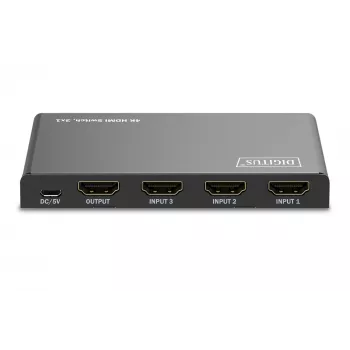 Switch HDMI Digitus 4K 3x1 metallo nero 18 Gbit/s