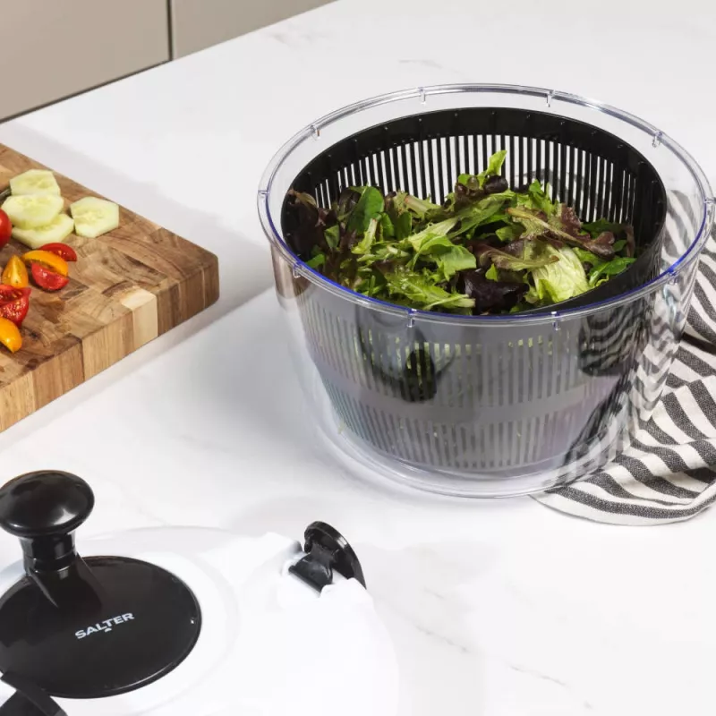 Centrifuga insalata Salter BW13899EU7 capacità 5 L, ciotola e cestello in plastica senza BPA