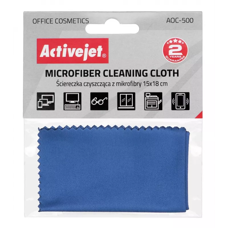 Panno detergente ActiveJet AOC-500 in microfibra 15×18 cm, anti-impronta, antigraffio