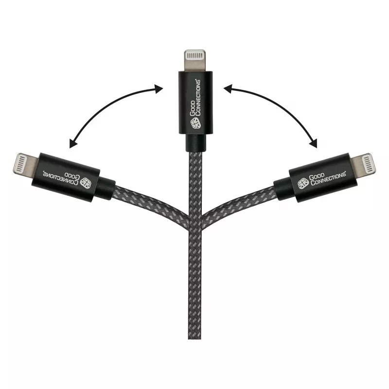 Good Connections cavo di ricarica e dati USB 2.0 per iPhone/iPad/iPod connettore USB-C a Lightning - Il cavo di alta qualità e ufficialmente certificato da Apple