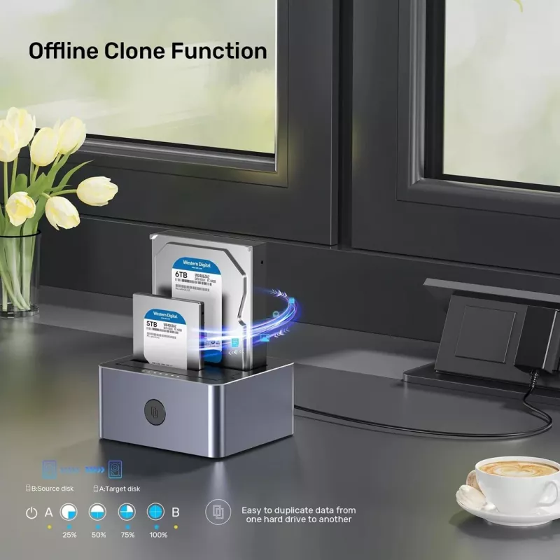 Unitek Stazione di clonazione 2X SATA 2,5/3,5 USB 5GB