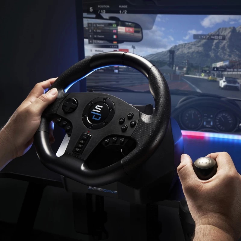 Volante + pedali Subsonic GS850-X nero rotazione 270° USB