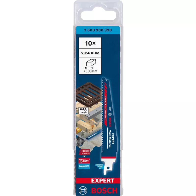 Bosch 2 608 900 390 lama per seghetto alternativo/seghetto da traforo/seghetto a sciabola lama per seghetto a sciabola Carbide 10 pezzi