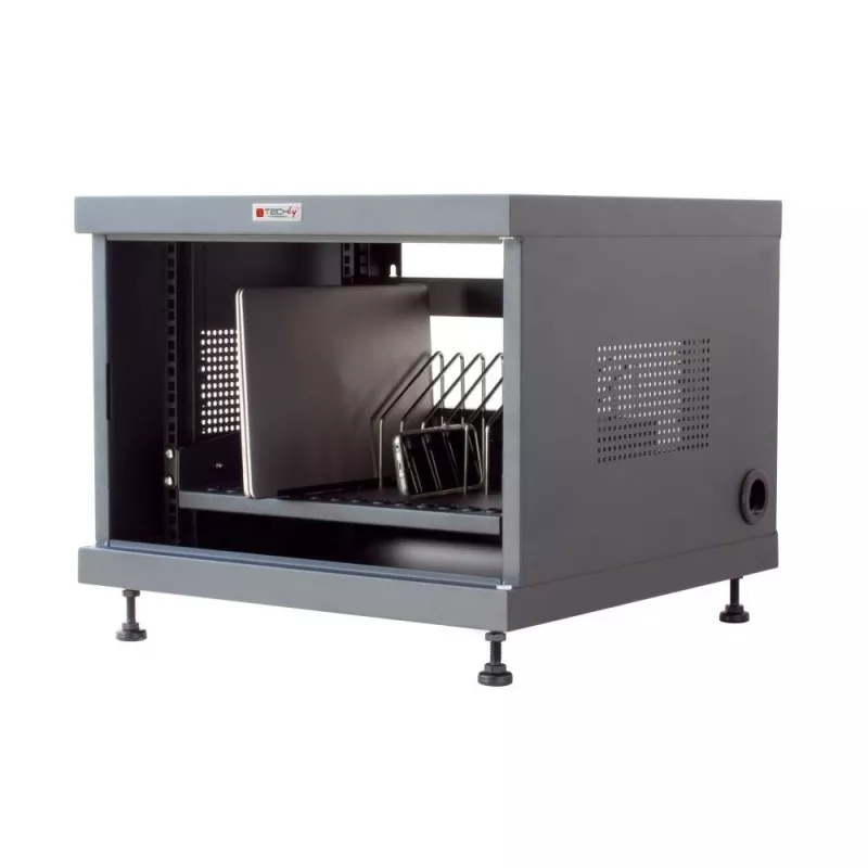 Organizer per cavi da rack TECHLY 367652 con fissaggio adesivo 3M, acciaio, 550×550×410 mm, nero