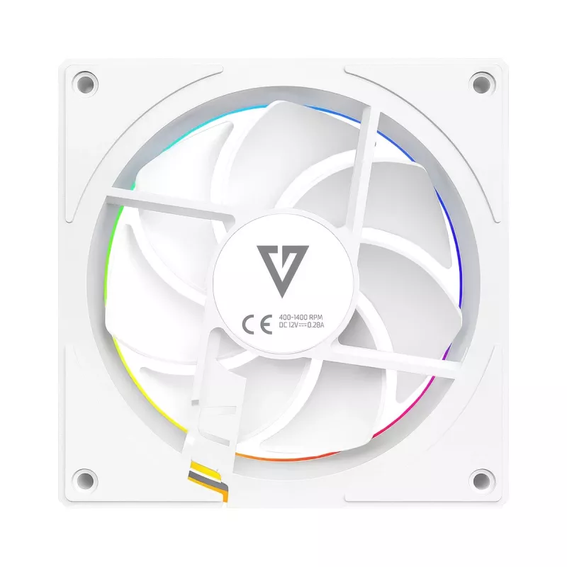 Ventola per case MODECOM VOLCANO LOOP 120 ARGB bianco – 120 mm, illuminazione ARGB, supporto PWM, 400–1400 giri/min