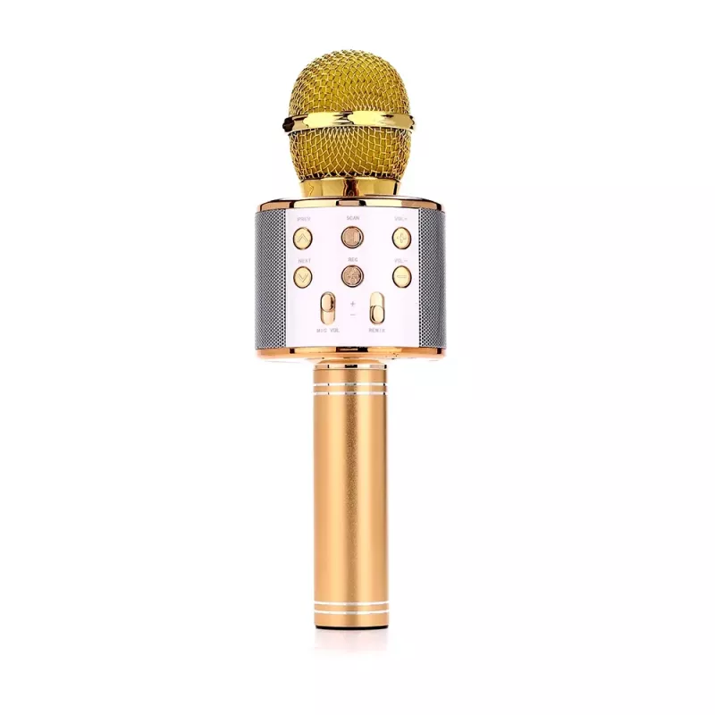 Microfono MANTA MIC10-G oro cardioide portatile — condensatore cardioide, design a mano
