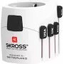 Adattatore da viaggio universale bianco Skross PRO Type-C E F