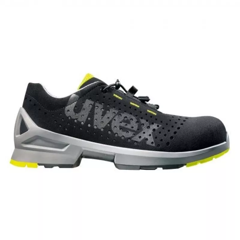 Scarpe antinfortunistiche Uvex 85438 unisex adulto nero lime poliuretano microvelluto