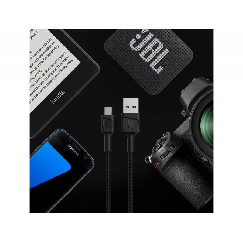 Cavo USB 2.0 Green Cell KABGC20 — USB A a Micro-USB B, 1,2 m, nero