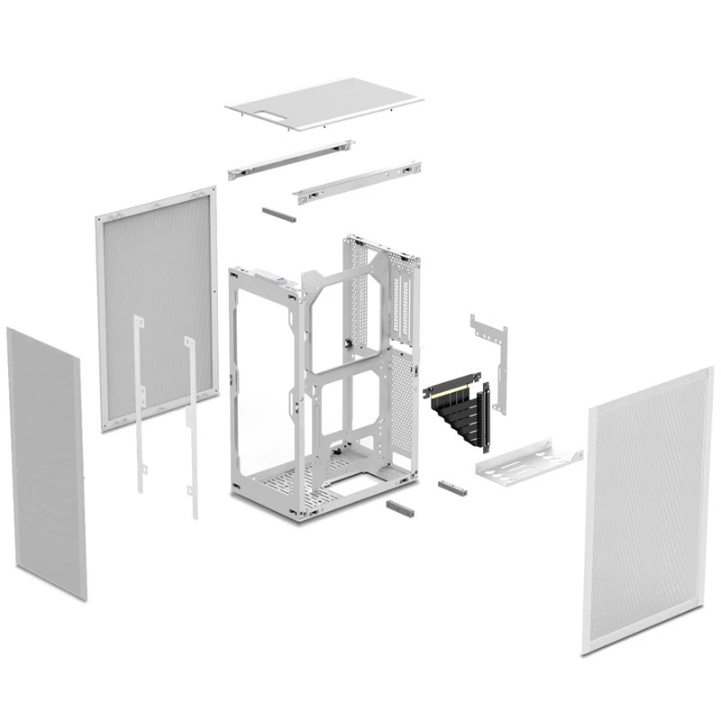 Case Mini-ITX SSUPD Meshlicious Full Mesh PCIE 4.0 Edition - bianco