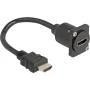 DeLOCK cavo HDMI D-Type connettore maschio a connettore femmina nero 20 cm