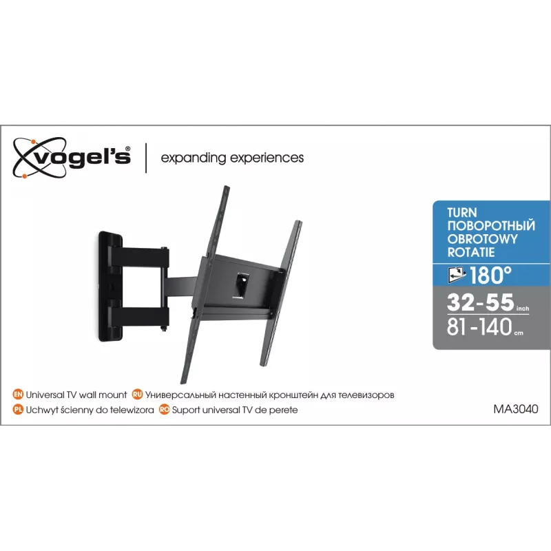 Vogels | Supporto da parete | MA3040-A1 | Full motion | 32-65 | Portata massima 25 kg | Nero