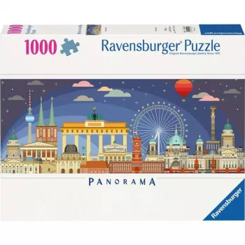 Puzzle Ravensburger Panorama Notte a Berlino 1000 pezzi, formato panorama