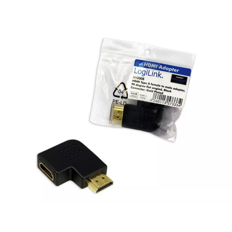 Adattatore accoppiatore HDMI LOGILINK AH0008 — HDMI su HDMI, nero, contatti dorati