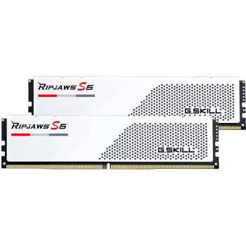 DIMM 64 GB DDR5-5600 (2x 32 GB) Dual-Kit, memoria RAM bianco, F5-5600J3636D32GX2-RS5W, Ripjaws S5, INTEL XMP