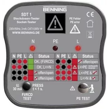 Benning SDT 1 tester per prese con spina Schuko (020053)