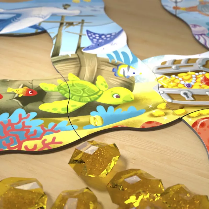 Gioco incontra puzzle - Caccia al tesoro nell'oceano, gioco da tavolo