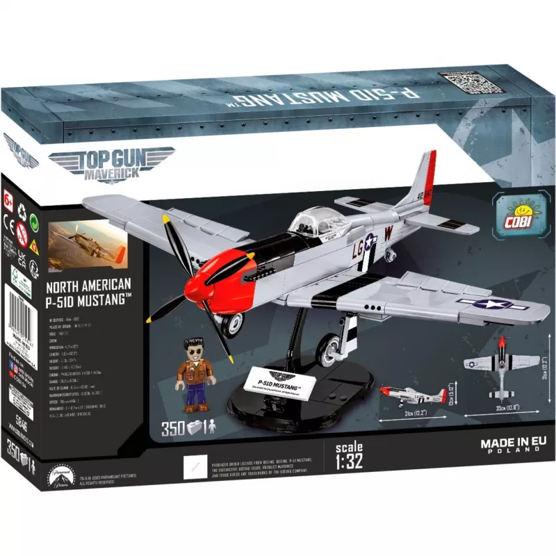 Top Gun Maverick P51D Mustang, giocattolo da costruzione scala 1:32