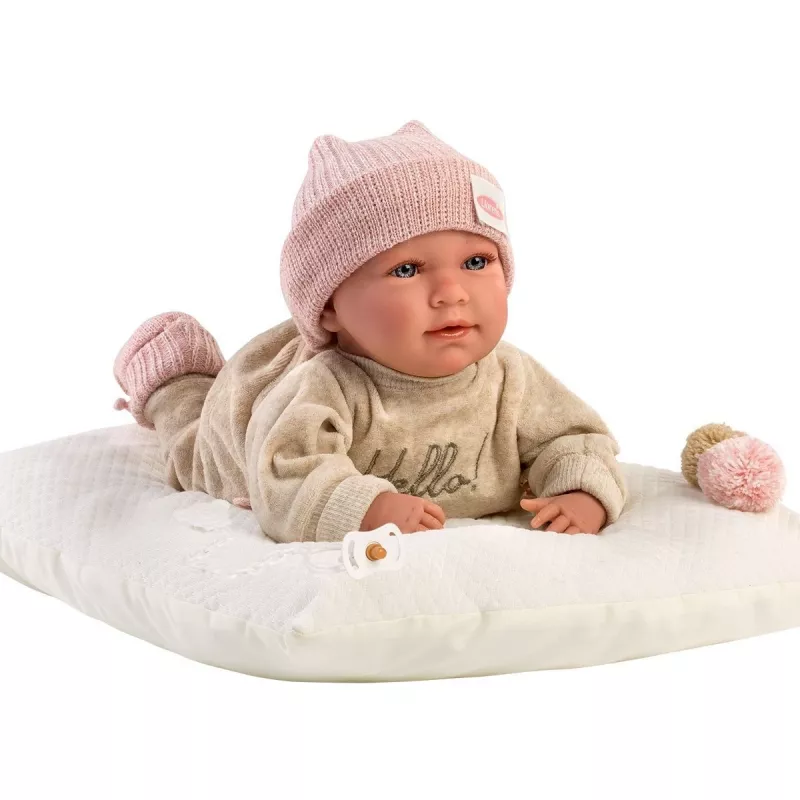 Bambola neonata Mimi che piange con cuscino 42 cm
