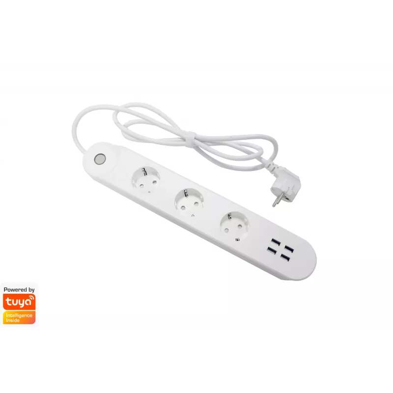 Ciabatta intelligente Denver SHP-300U 3 prese AC tipo E 4 bianco