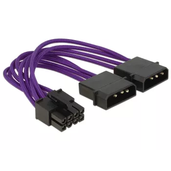 DeLOCK - alimentatore - alimentazione interna, 4 poli (M) - cavo di alimentazione a 8 poli (EPS12V) (F) - 15 cm - viola (83703)