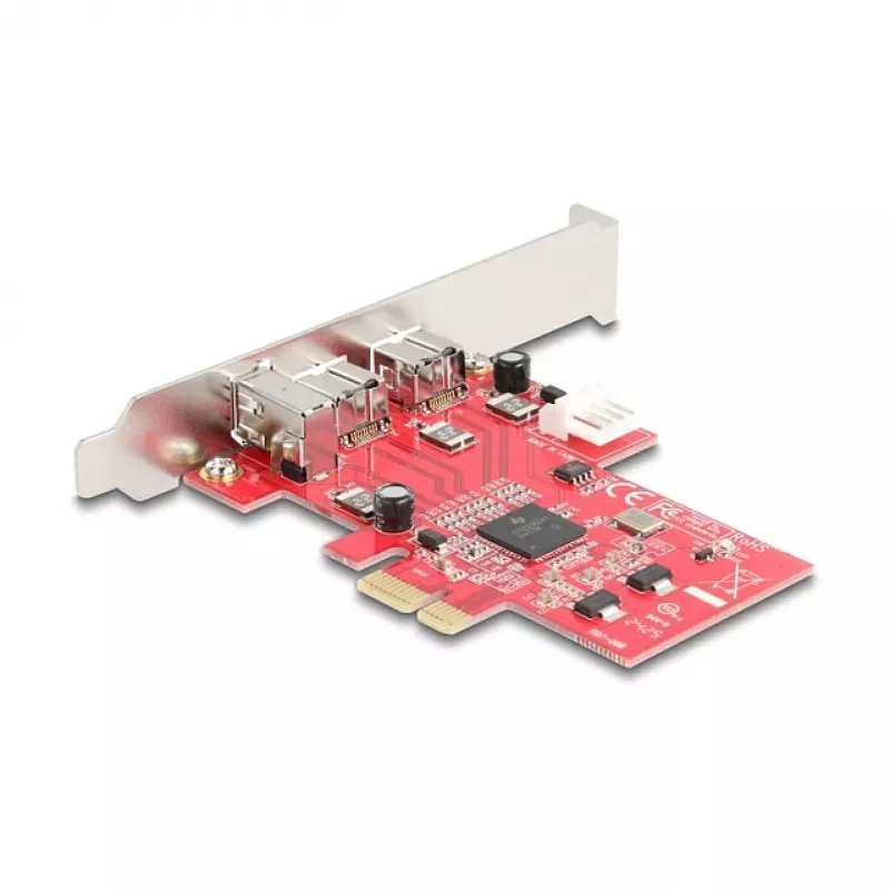 DeLOCK 90738 Adattatore PCIe Firewire interno IEEE 1394 rosso