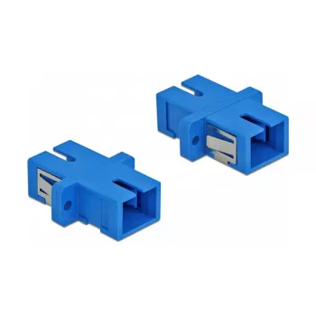 Adattatore in fibra ottica SC femmina su SC femmina, DELOCK 85990, blu, confezione da 4