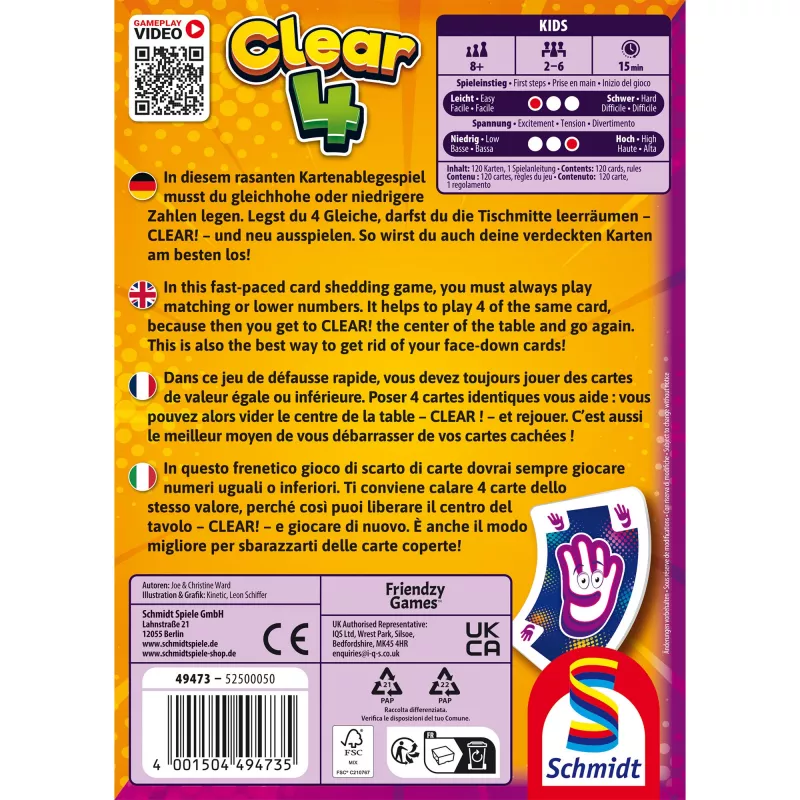 Clear 4, gioco di carte