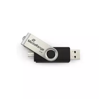 MediaRange MR932 - chiavetta USB - 32 GB - USB 2.0 / Micro-USB - nero/argento (MR932-2)
