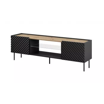 Mobile RTV EF ONDA 180x40x39-58 nero (da terra o da parete)