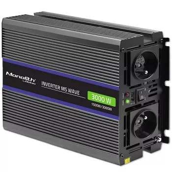 Inverter QOLTEC Monolith 3000 MS Wave, 12V→230V, 1500/3000W, con USB