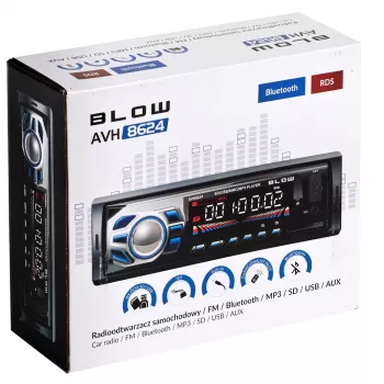 Autoradio BLOW AVH-8624 — FM RDS, 45W RMS, Bluetooth, USB, MicroSD, AUX, display LCD, telecomando, nero