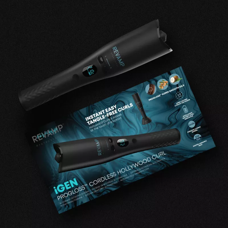 Arricciacapelli automatico Revamp CL-2750-EU2 iGEN Cordless Progloss Hollywood Curl con funzione rotante