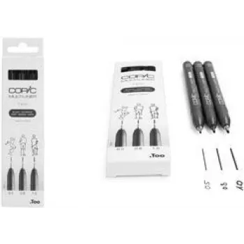 COPIC Multiliner fineliner nero 0,5 + 0,8 + 1,0 mm, 3 pezzi (22075632)