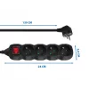 Prolunga elettrica ESPERANZA ELK212K — cavo 1,5 m, 4 prese tipo E, interno, nero