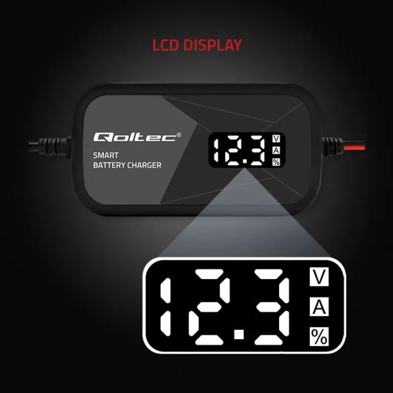 Caricabatterie QOLTEC 52492 12V 2A con controllo a microprocessore e rigenerazione celle