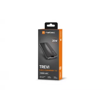 NATEC TREVI SLIM Q V2 polimero di litio (LiPo) 10000 mAh nero