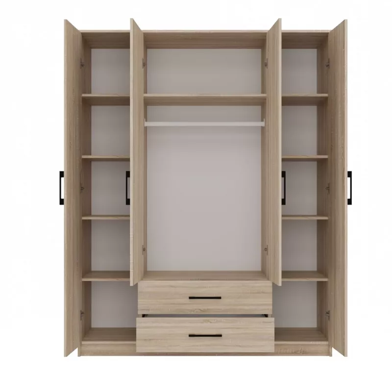 Armadio Topeshop ROMANA 160 SON 11 ripiani 4 ante rovere