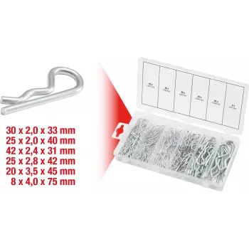 Set di perni per parafanghi KS Tools 970.0060 — 150 pezzi, diametro da 1,8×33 a 3,9×75 mm