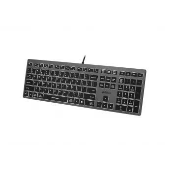 Tastiera A4Tech con filo FX60H USB QWERTY – Full-Size 100%, retroilluminata bianco, grigio, hub USB