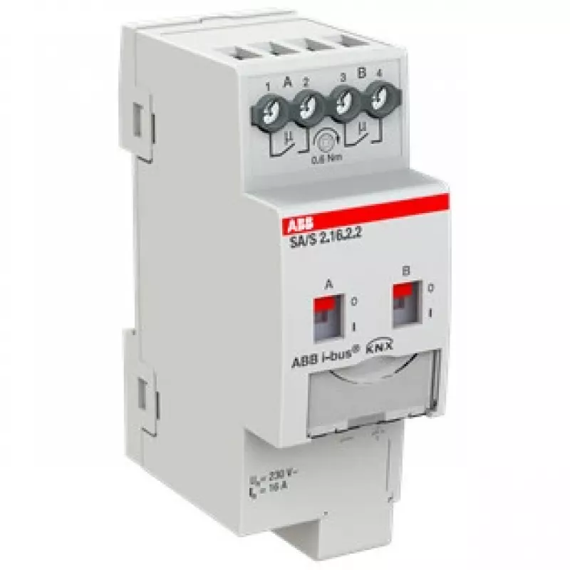 ABB Stotz S&J attuatore di commutazione 2 canali, 16A, REG SA/S2.16.2.2 (2CDG110261R0011)