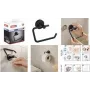 Tesa Moon Black portarotolo carta igienica opaco con soluzione adesiva