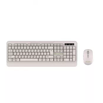 Set tastiera e mouse wireless Tellur TLL491171 con ricevitore Nano-USB, crema