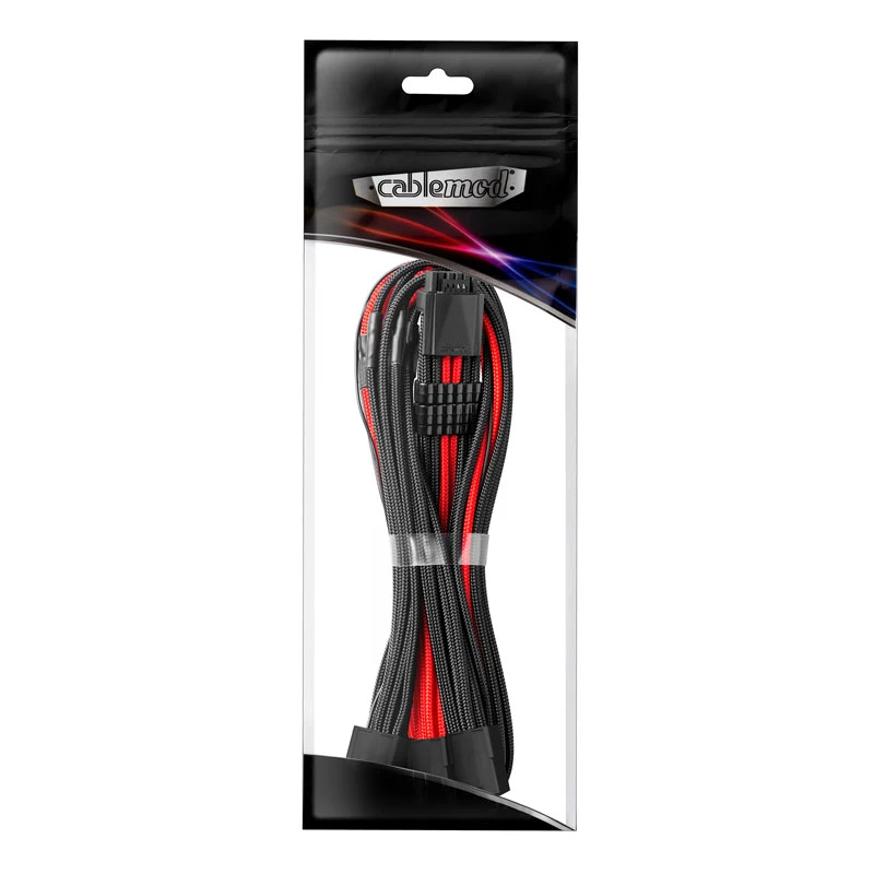 CableMod PRO ModMesh 12VHPWR su 3x cavo PCIe - 45 cm, nero/rosso