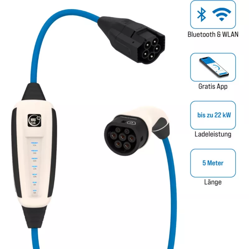 NRGkick Wallbox mobile 32 A Pure, 5 m, 22 kW