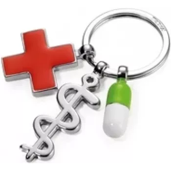 Portachiavi TROIKA GET WELL multicolore argento metallo 60 mm